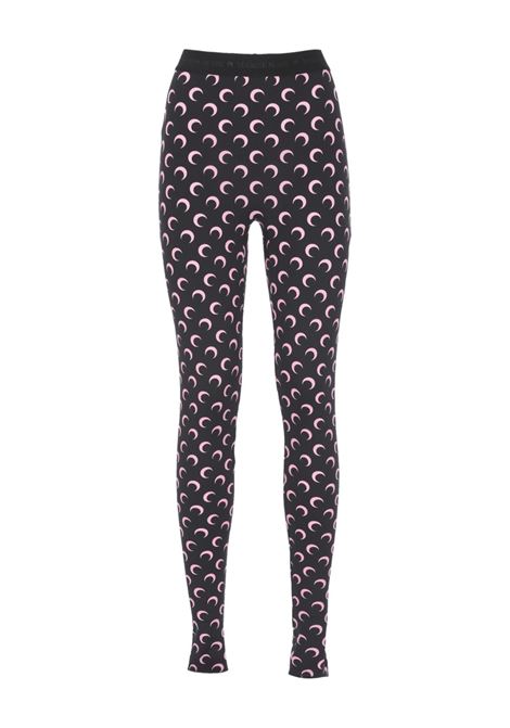 moon printed jersey leggins woman black and pink MARINE SERRE | WPA111ACJER0001BK90